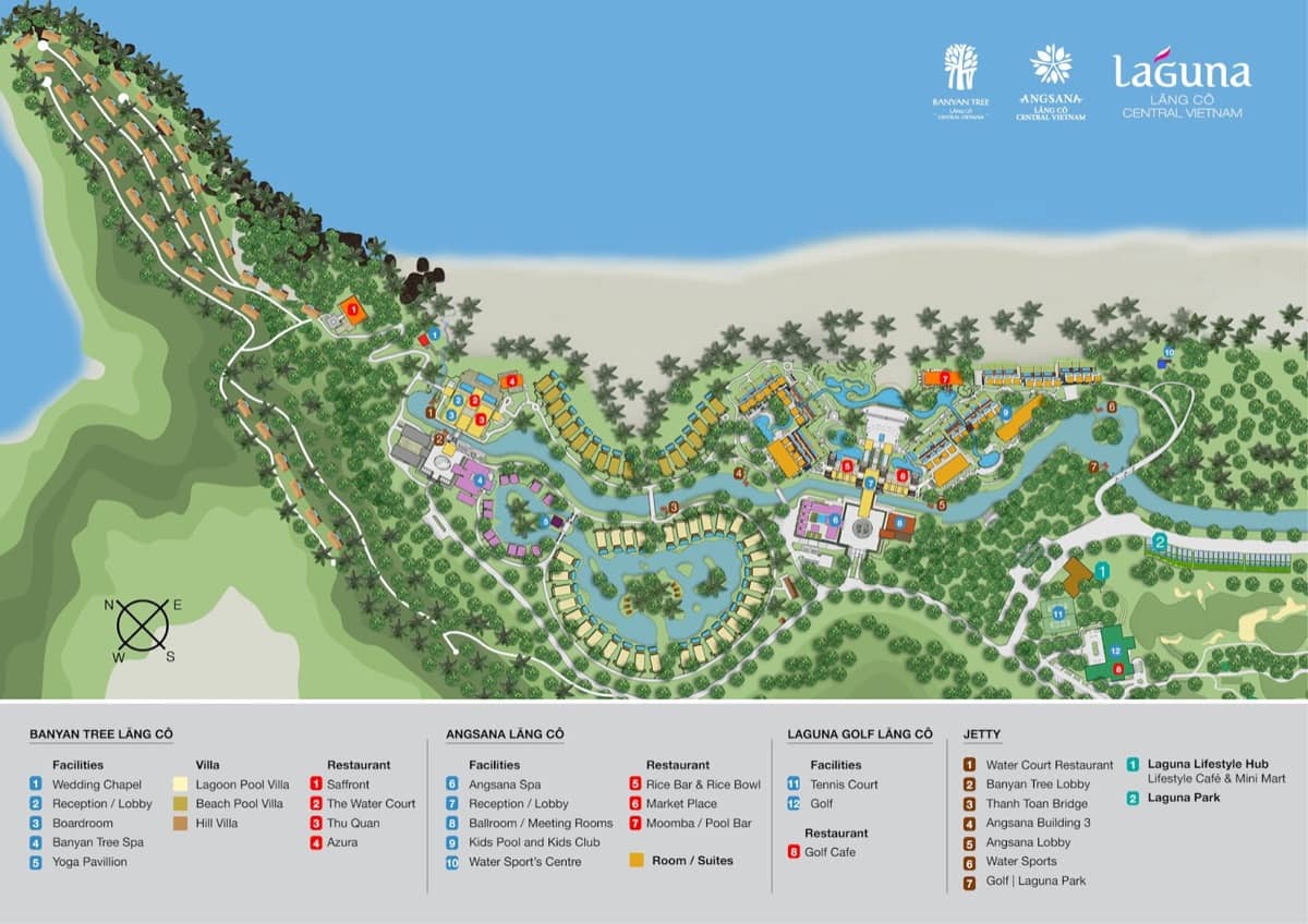 Sơ đồ toàn bộ dự án Khu nghỉ dưỡng phức hợp Laguna Lăng Cô Huế